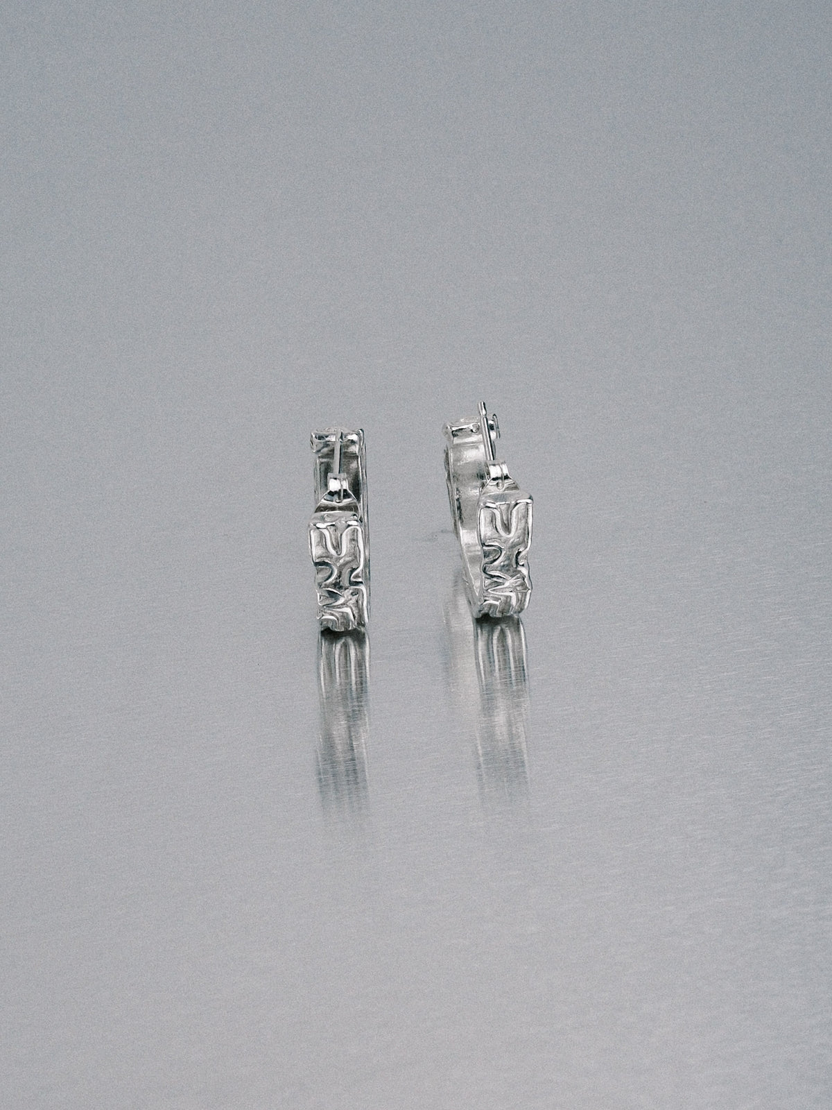 Biomorphic Earrings, 925 silver