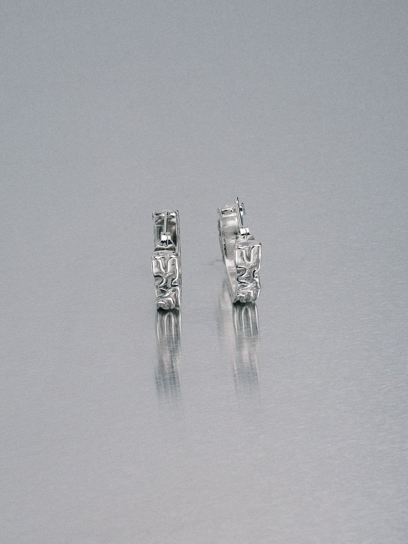 Biomorphic Earrings, 925 silver