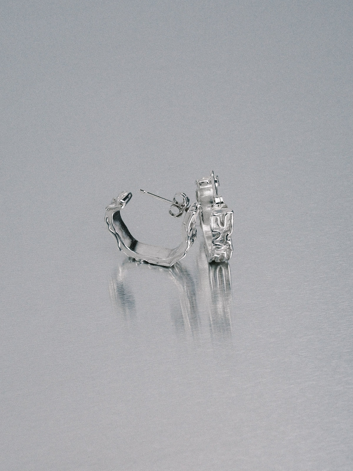 Biomorphic Earrings, 925 silver