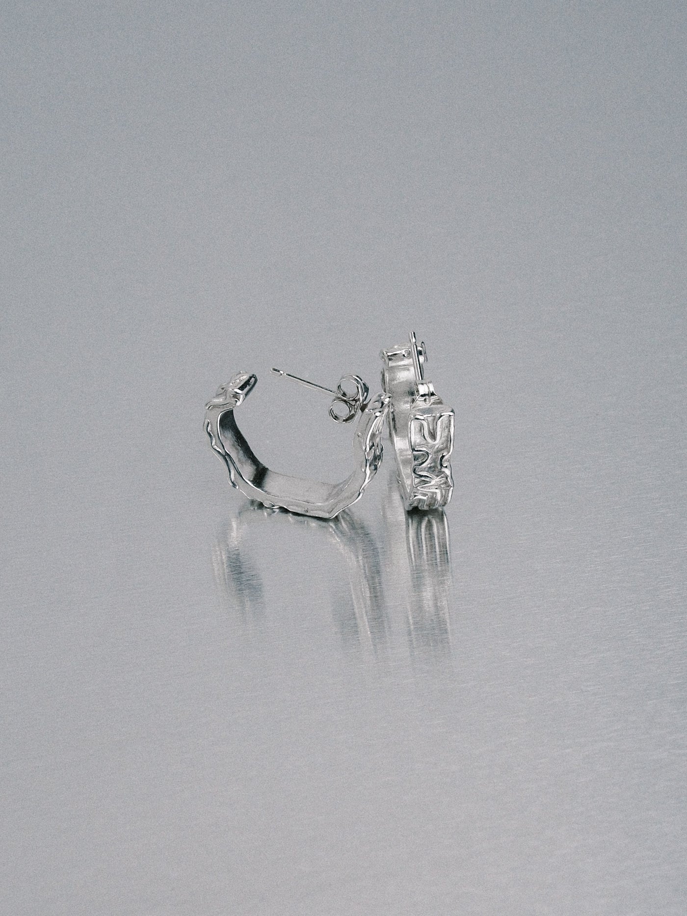 Biomorphic Earrings, 925 silver