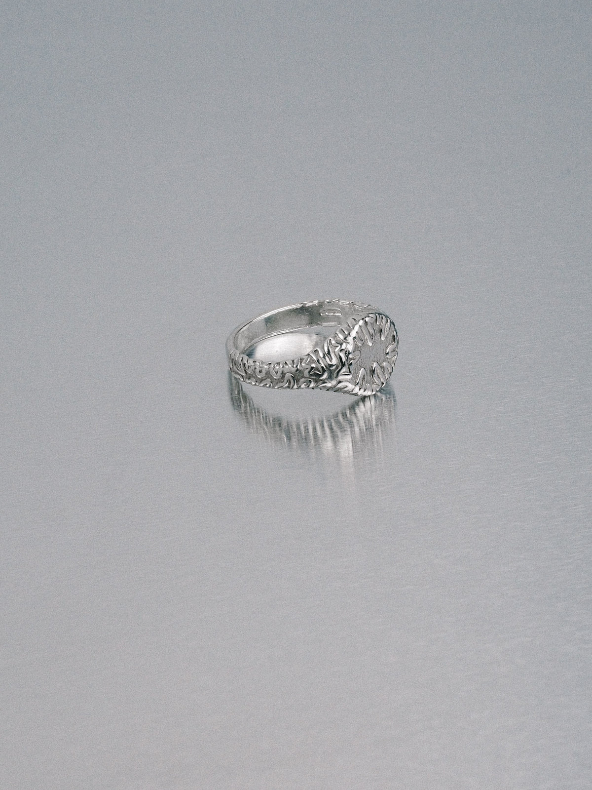 Biomorphic Circle Signet, 925 silver