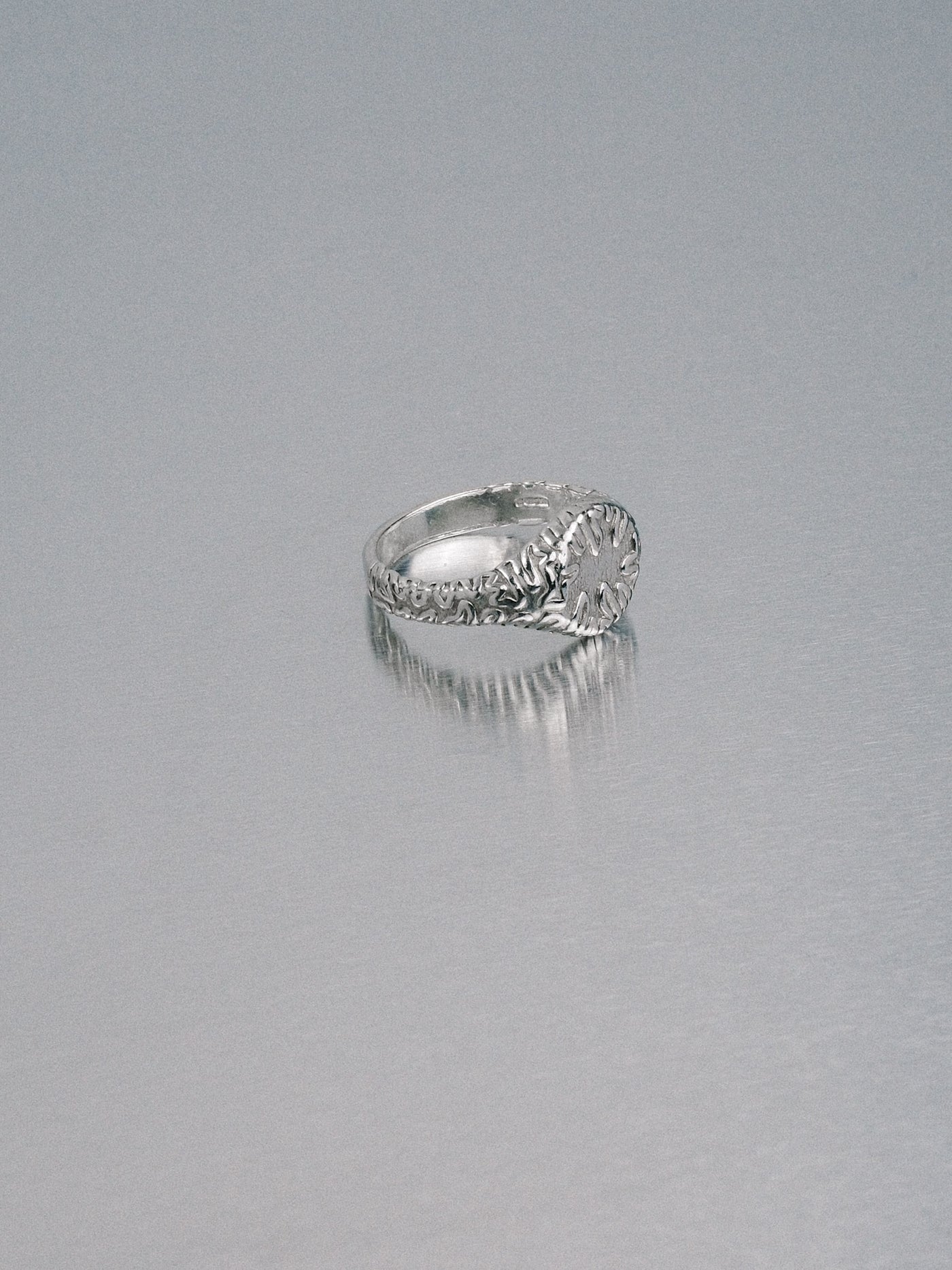 Biomorphic Circle Signet, 925 silver