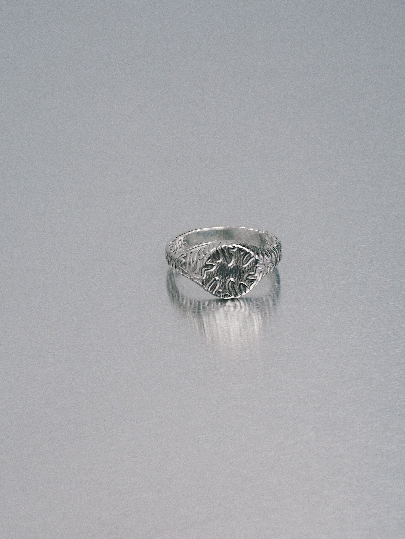 Biomorphic Circle Signet, 925 silver