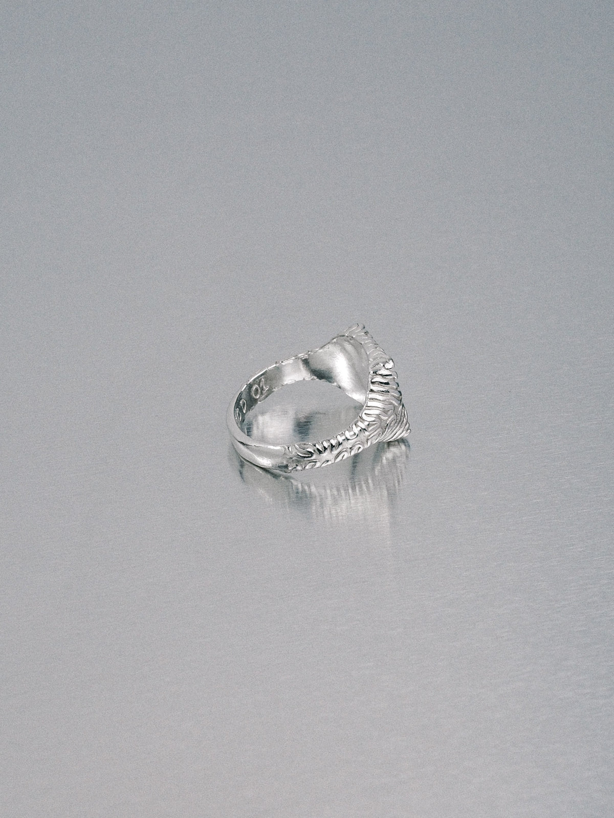 Biomorphic Square Signet, 925 silver