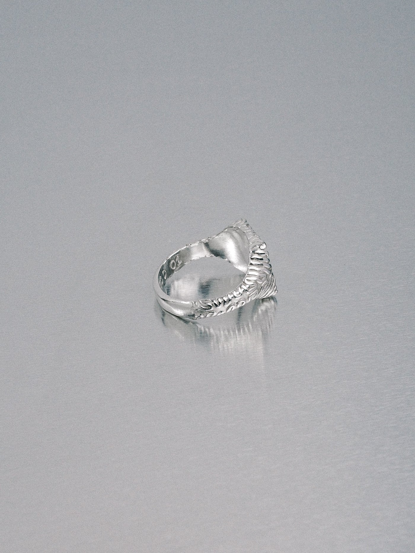 Biomorphic Square Signet, 925 silver