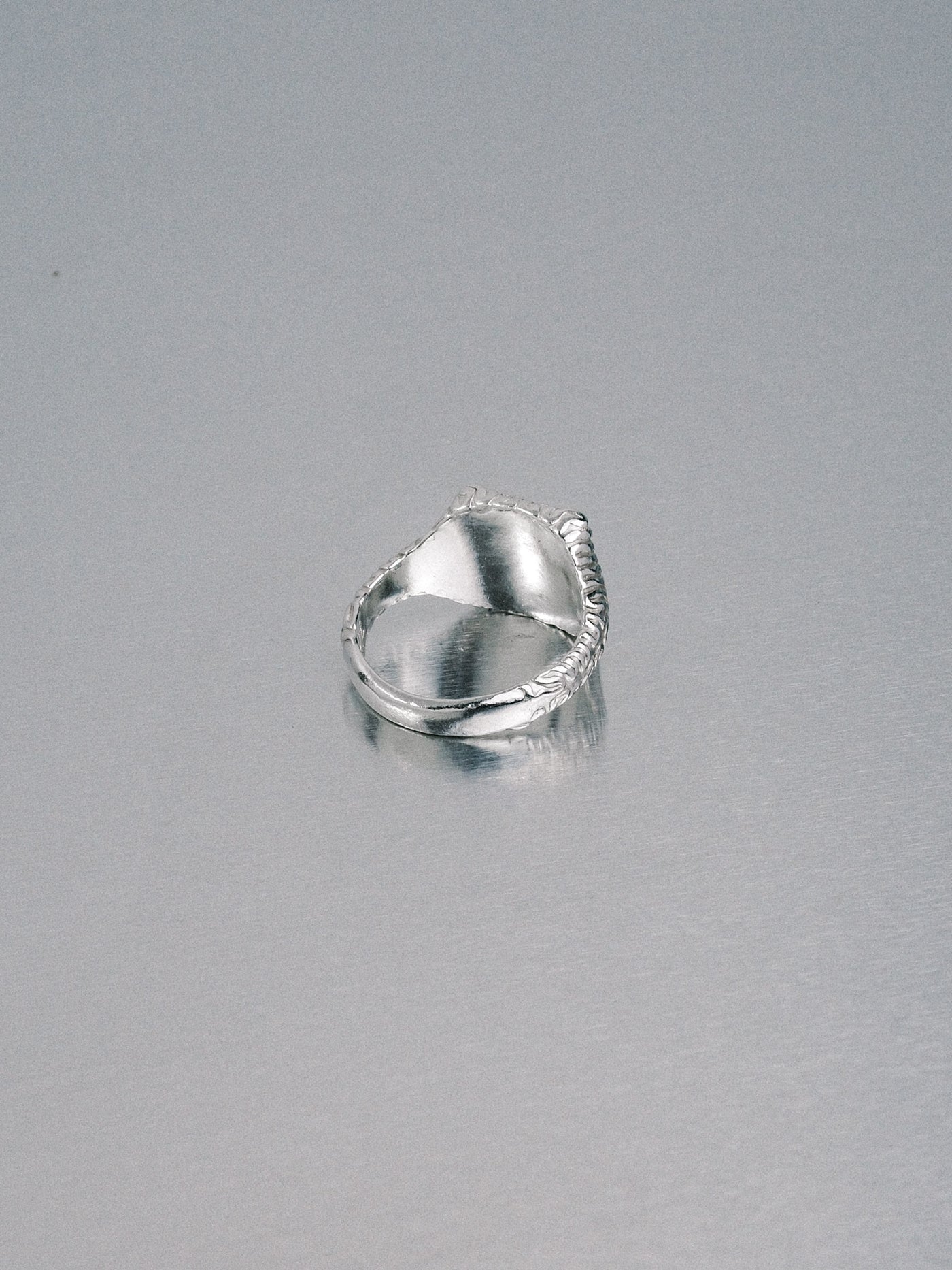 Biomorphic Square Signet, 925 silver