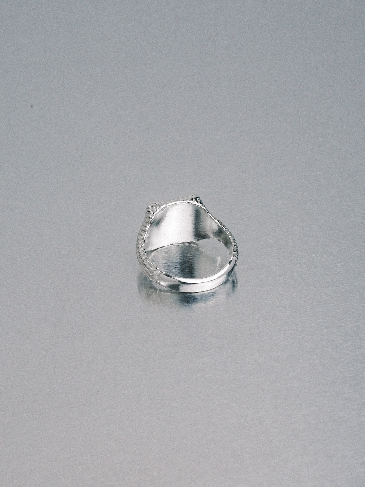 Biomorphic Square Signet, 925 silver