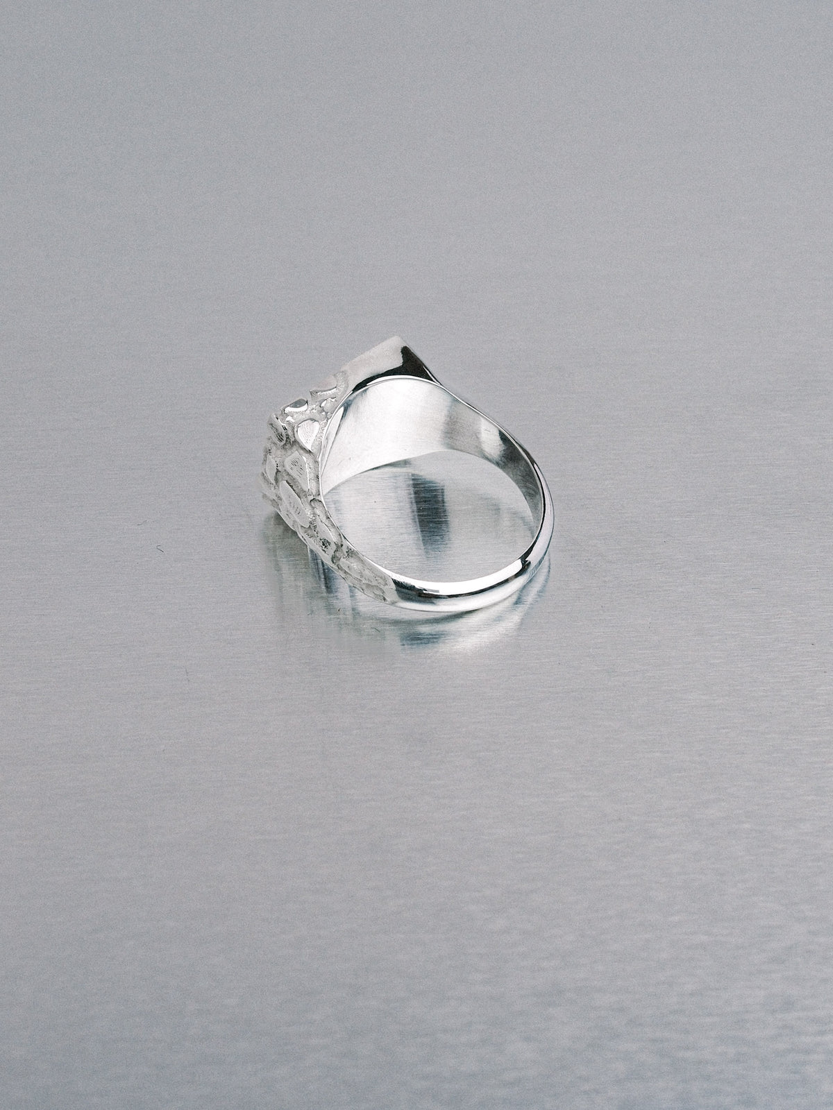 Asymmetric Nugget Chunky Ring, 935 silver