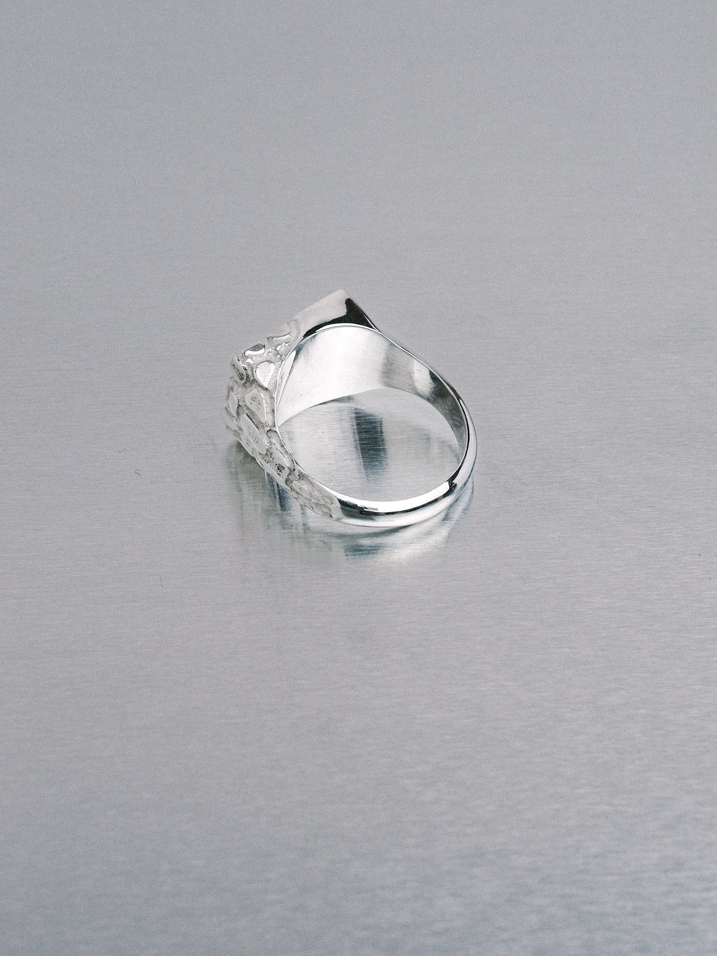 Asymmetric Nugget Chunky Ring, 935 silver