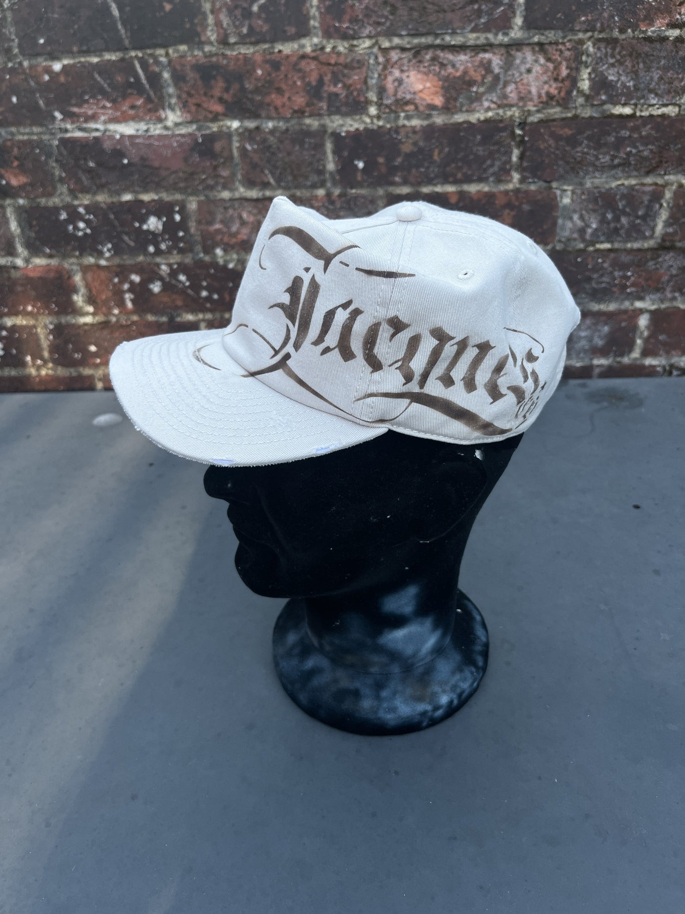 Cream Airbrushed Cap