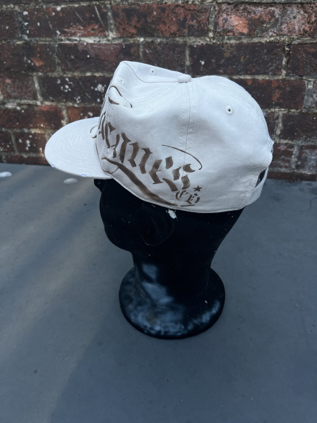 Cream Airbrushed Cap