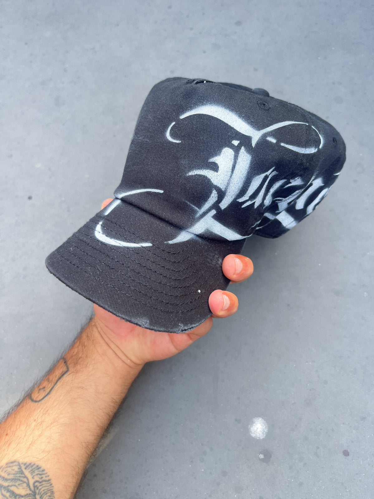 Faded Black Airbrushed Cap