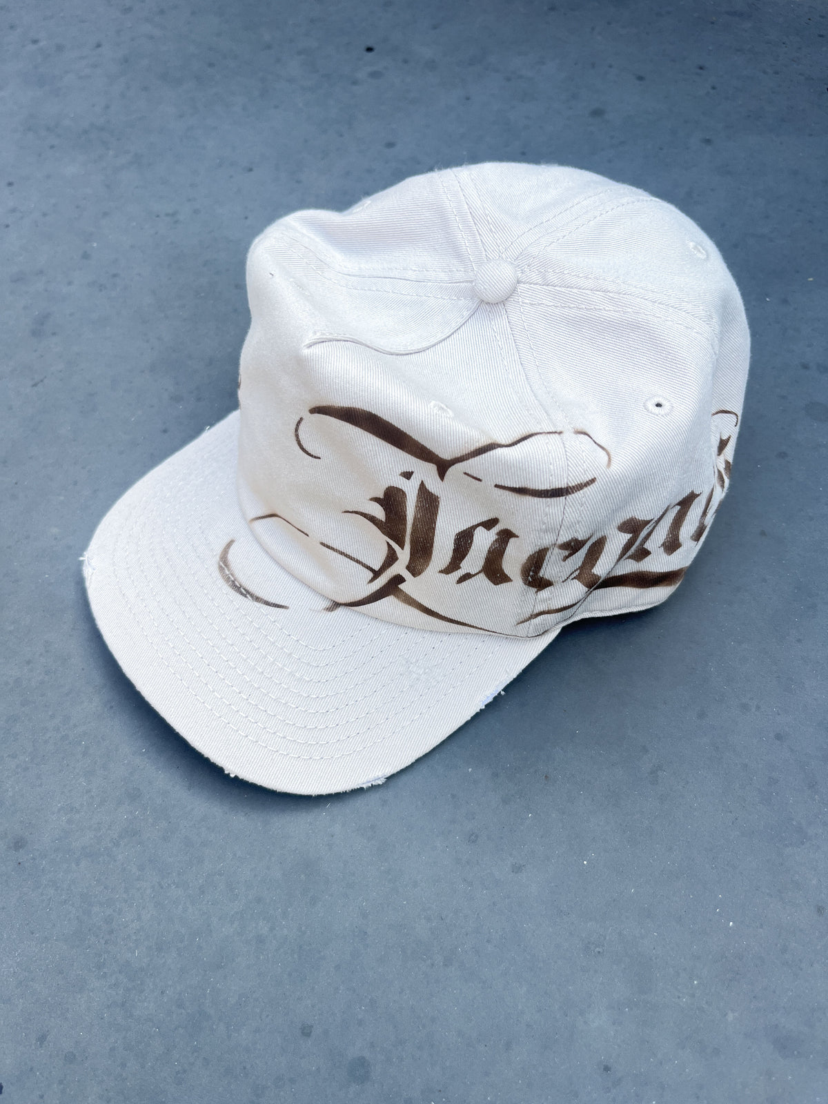 Cream Airbrushed Cap
