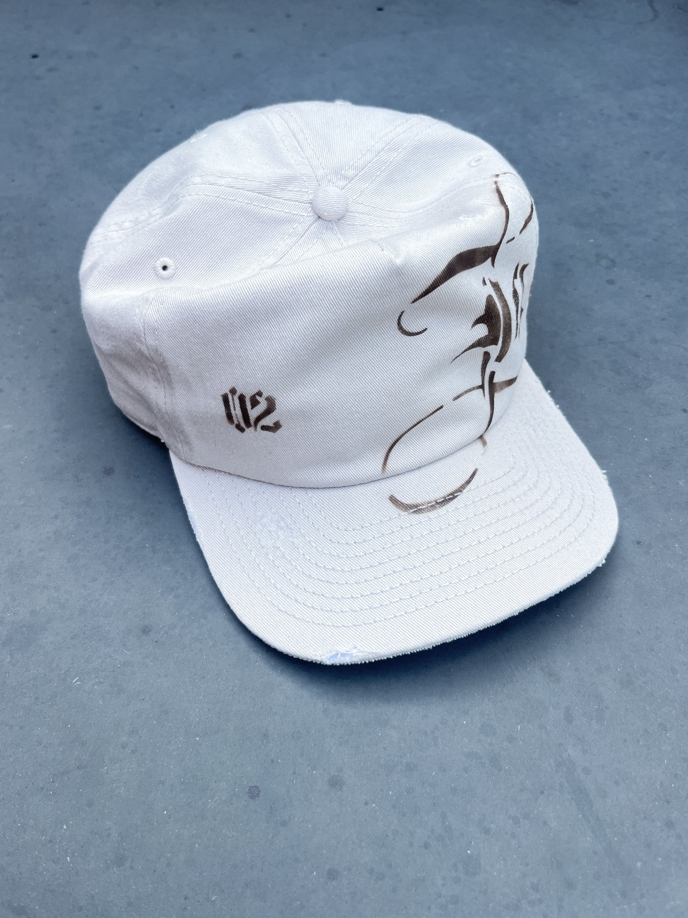 Cream Airbrushed Cap