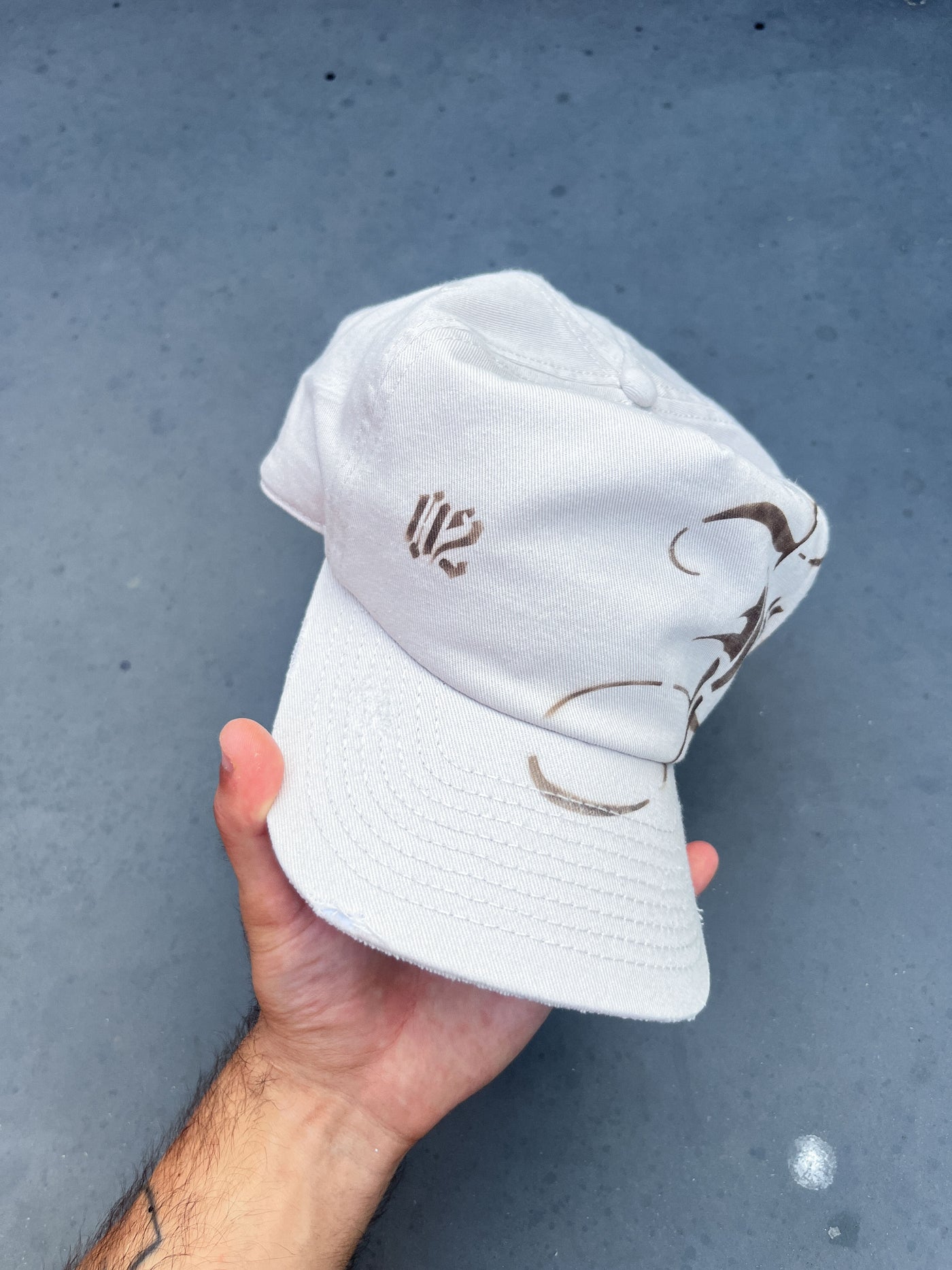 Cream Airbrushed Cap