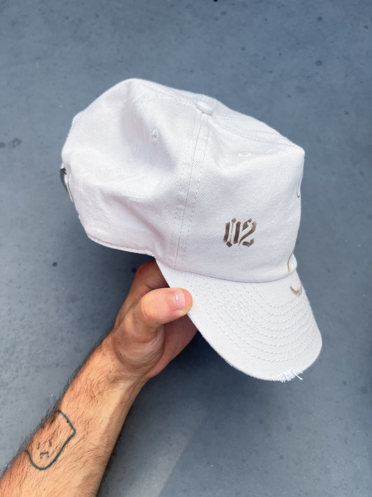 Cream Airbrushed Cap