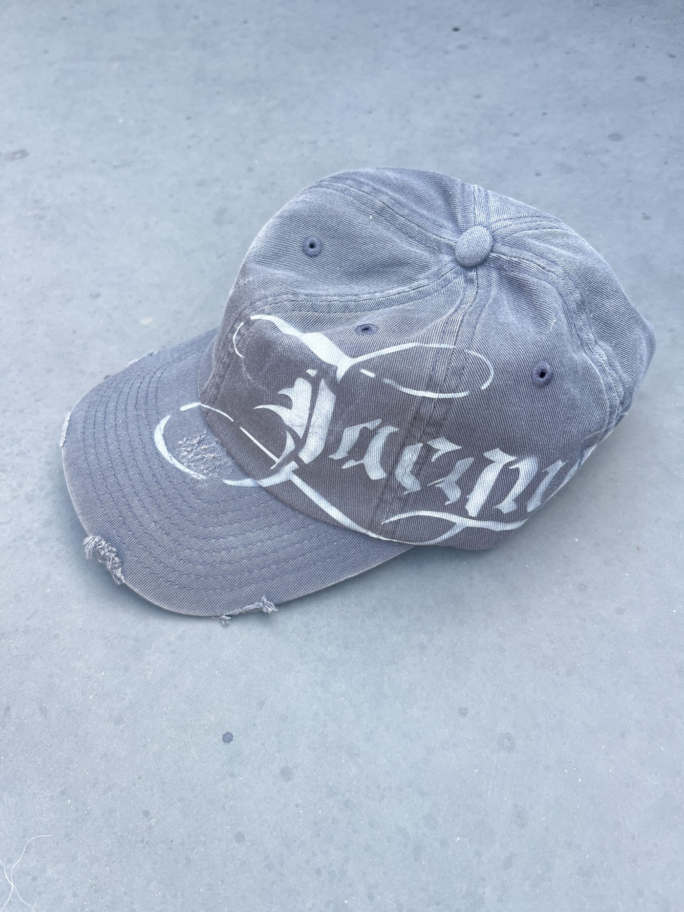 Faded Grey Airbrushed Baseball Cap