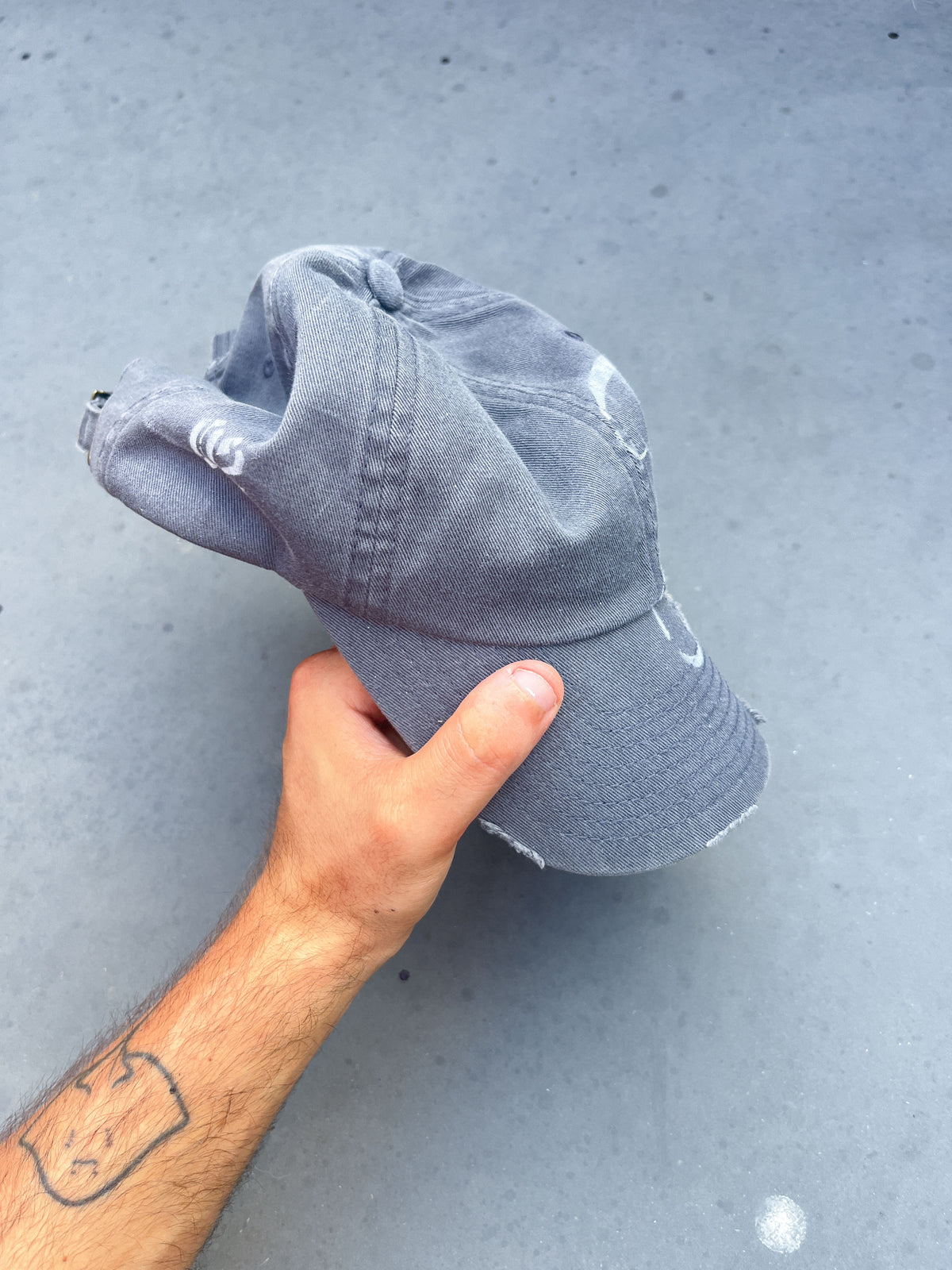 Faded Grey Airbrushed Baseball Cap