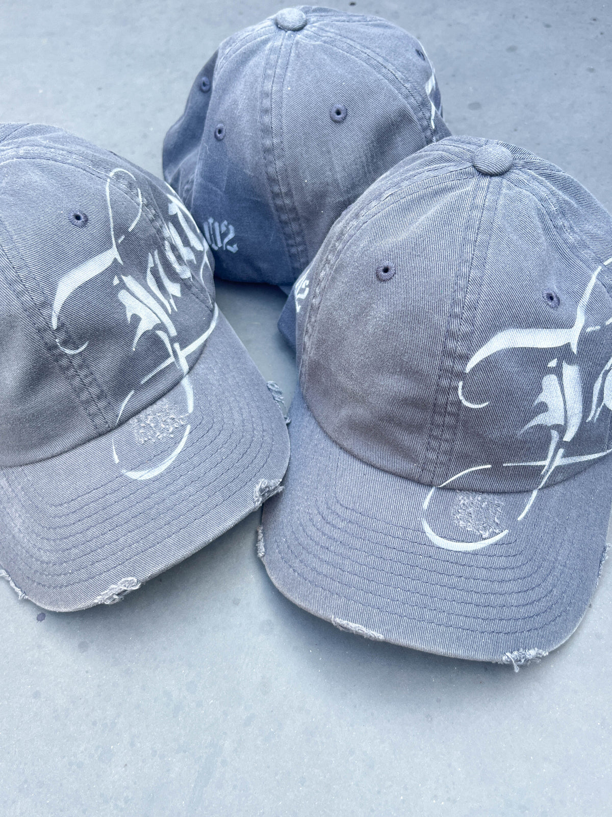 Faded Grey Airbrushed Baseball Cap