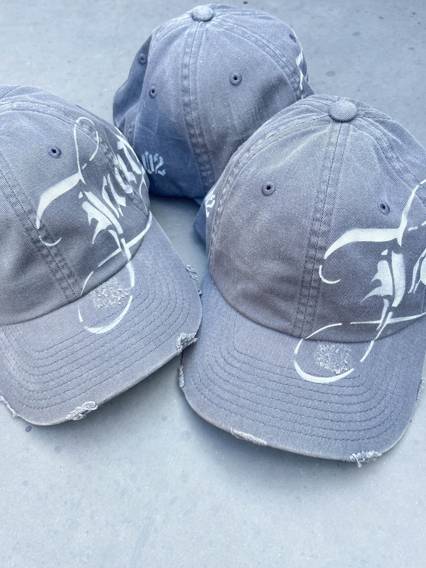 Faded Grey Airbrushed Baseball Cap