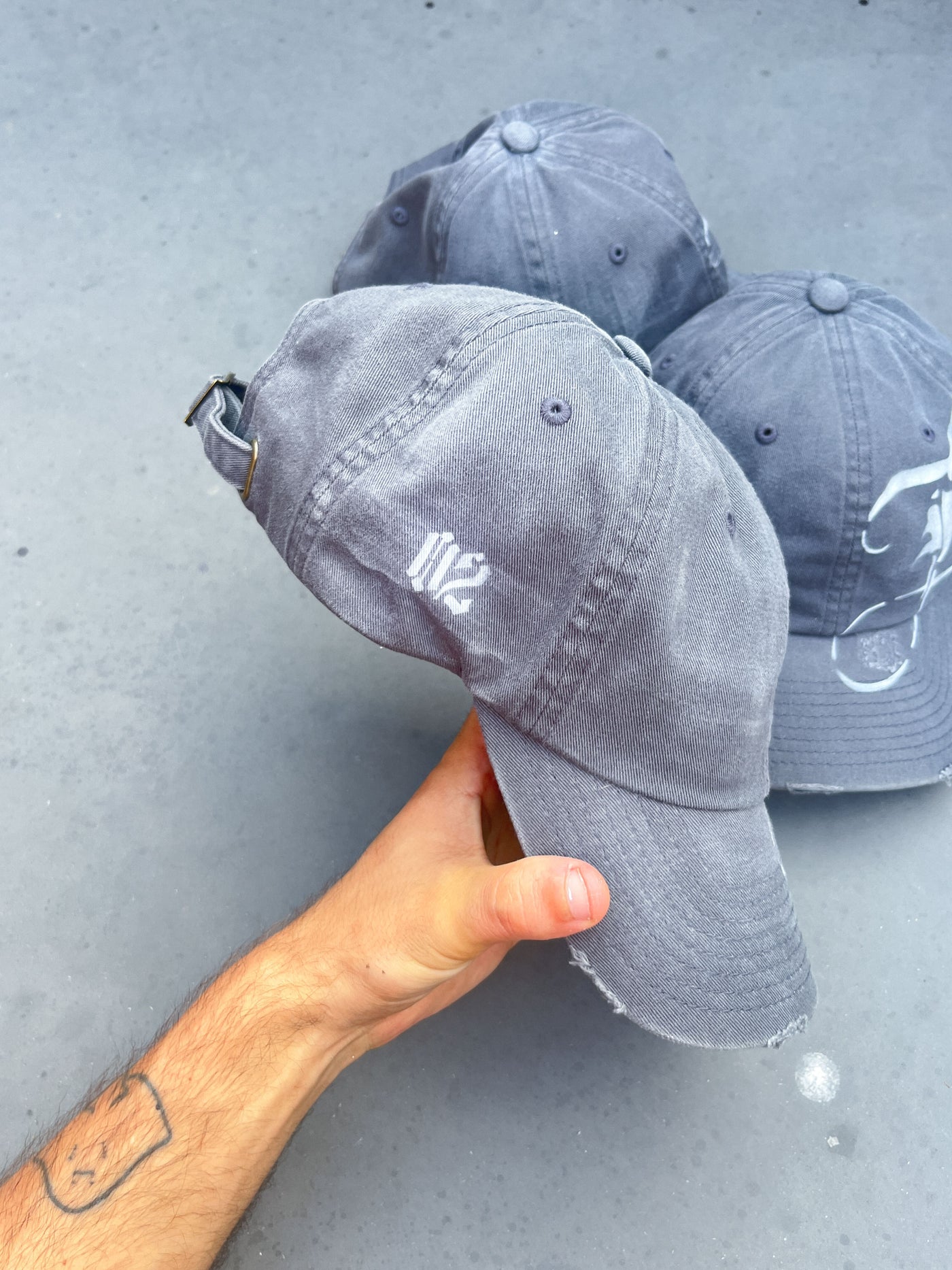 Faded Grey Airbrushed Baseball Cap